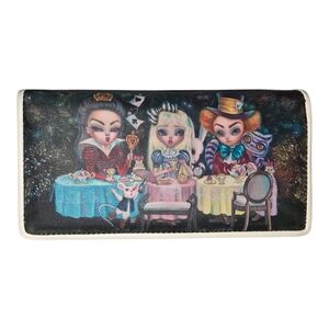 Whimsical Tea Party Printed Wallet - Multicolor